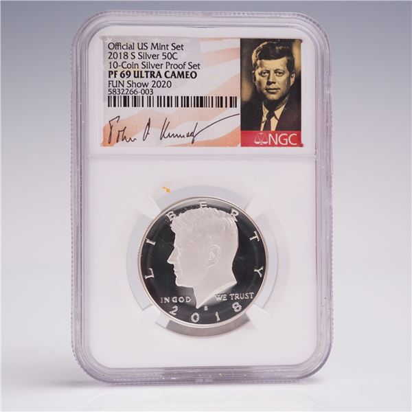 2018-S Silver Kennedy Half Dollar NGC Graded PF 69 Ultra Cameo