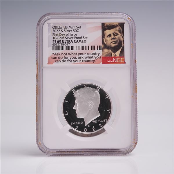 2022-S Silver Kennedy Half Dollar NGC Graded PF 69 Ultra Cameo FDOI