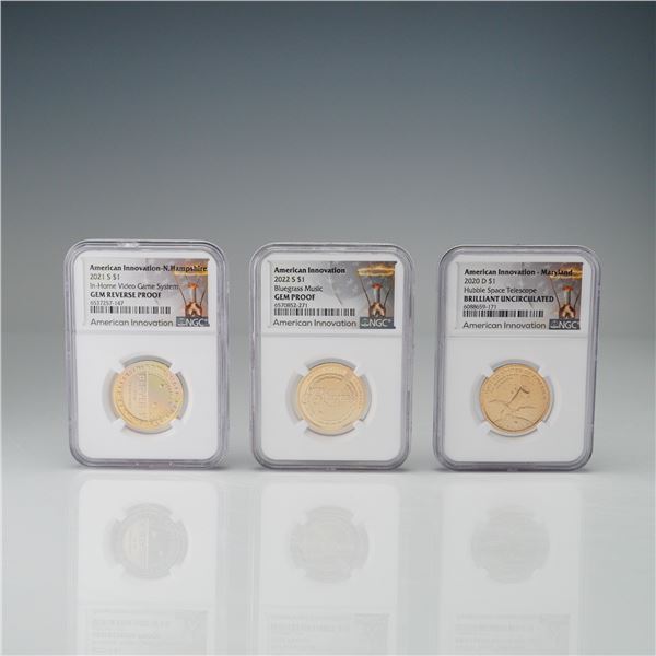 3pc 2020-D, 2021-S & 2022-S American Innovation Dollar Coin NGC Graded