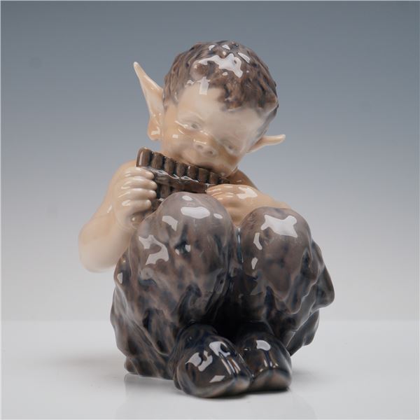 Royal Copenhagen Figurine, Faun Playing Flute 1736