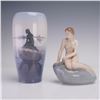 Pair of Royal Copenhagen Little Mermaid Porcelain Figurine and Vase
