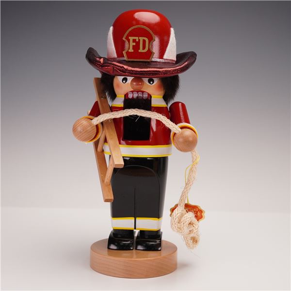 Steinbach Firefighter Nutcracker with Ladder and Original Tag