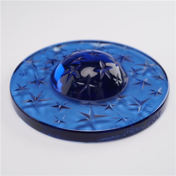 Lalique Noel 1993 Constellation Stars Moon Blue Christmas Ornament