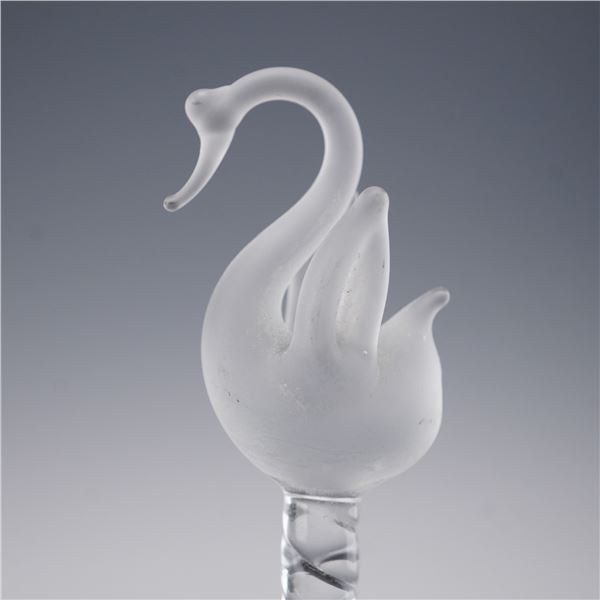 Pair of Lalique Crystal Swan Swizzle Sticks