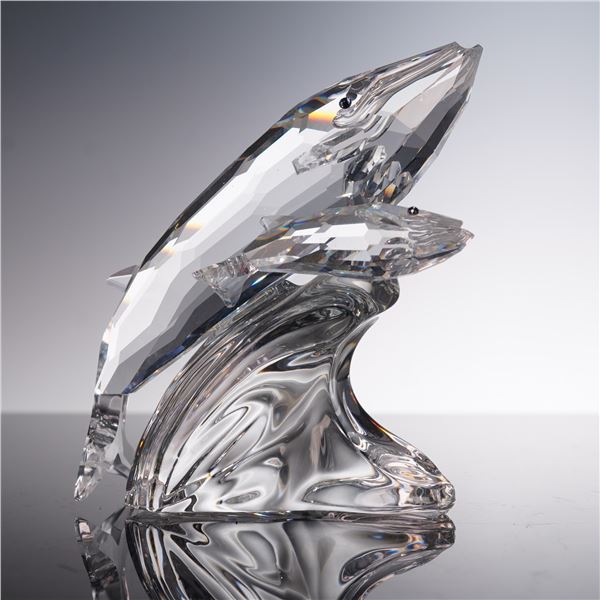 Swarovski Crystal Figurine Whales Mother and Child