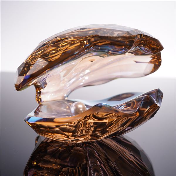 Swarovski Crystal Figurine, Pearl Oyster Vintage Rose