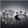Image 1 : 2pc Swarovski Crystal Rose Figurine and Tulip Display Stand Set