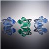 Image 1 : 3pc Swarovski Crystal Figurines, Siamese Fighting Fish, Blue and Green
