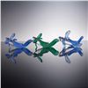 Image 5 : 3pc Swarovski Crystal Figurines, Siamese Fighting Fish, Blue and Green