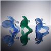 Image 6 : 3pc Swarovski Crystal Figurines, Siamese Fighting Fish, Blue and Green