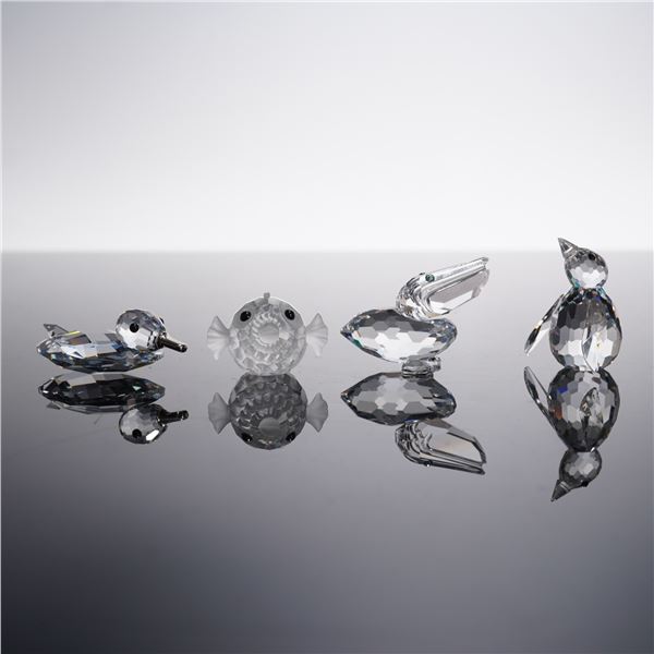 4pc Swarovski Crystal Bird and Fish Figurines