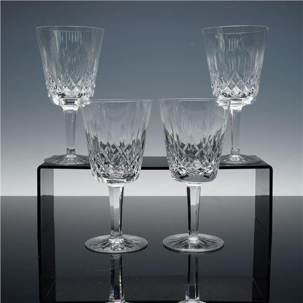 4pc Waterford Crystal Water Goblets, Lismore Pattern