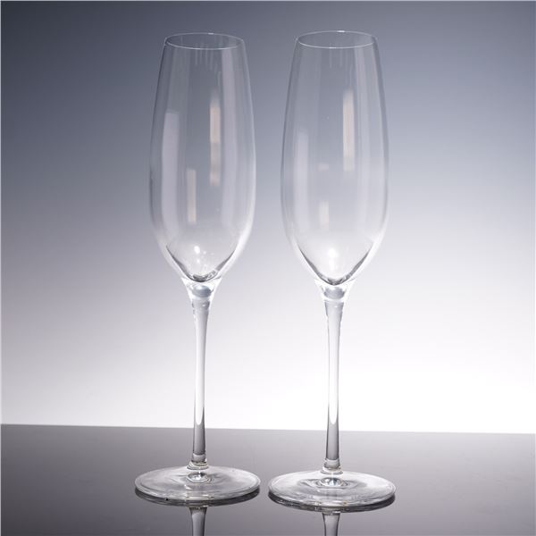 Pair of Tiffany & Co. Crystal Champagne Flutes