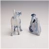 Image 2 : 2pc Delft-Style Creamers, Blue and White Ceramic Cow and Rooster