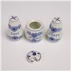 Image 3 : 4pc Delft Blue Painted Condiment Set