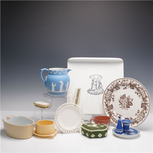 14pc Wedgwood Jasperware and Ceramic Decorative Tableware with Lids