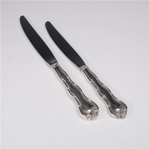 2pc Set of Gorham Rondo Sterling Silver Handle & Stainless Place Knives