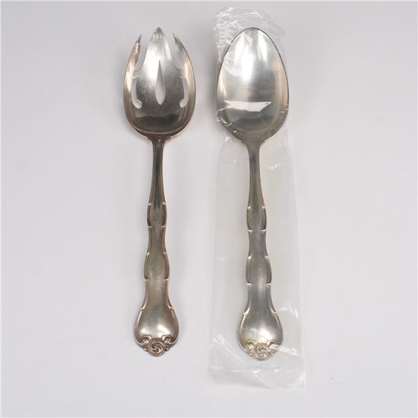 2pc Gorham Sterling Silver Rondo Pattern Tablespoon and Pierced Tablespoon