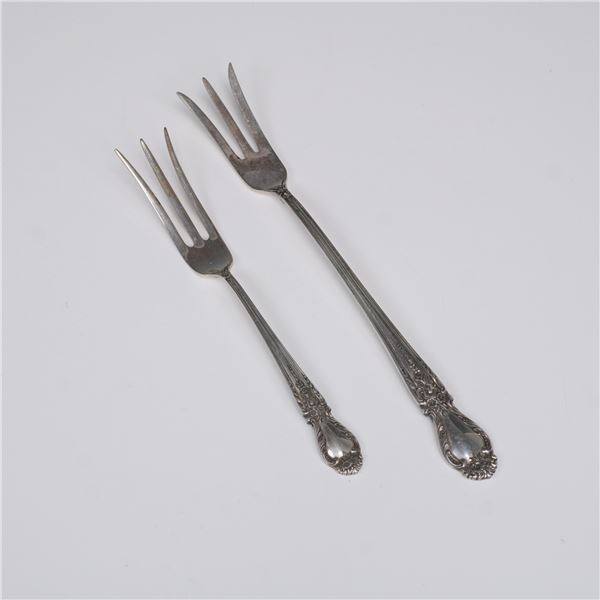 2pc International Sterling Silver Lemon Forks, Brocade Pattern