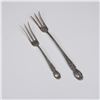 Image 1 : 2pc International Sterling Silver Lemon Forks, Brocade Pattern