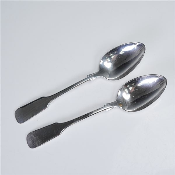 2pc International Sterling Silver Dessert/Oval Soup Spoons, 1810 Pattern