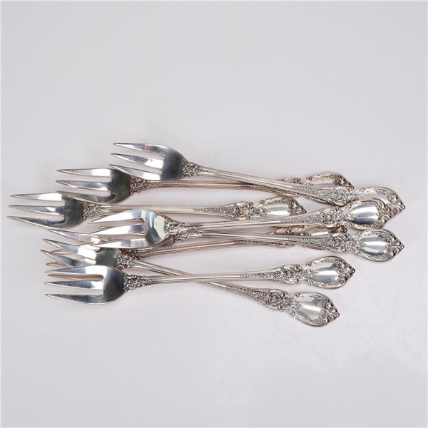 8pc Towle Charlemagne Sterling Silver Cocktail Fork Set