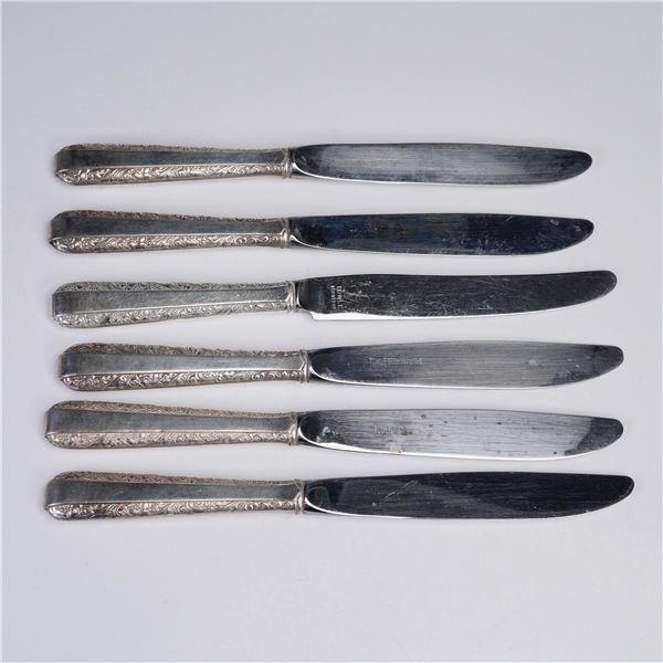 6pc Towle Candlelight Sterling Handle Stainless Blade Dinner Knives