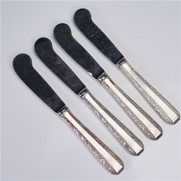 4pc Towle Sterling Silver & Stainless Steel Candlelight Butter Spreaders