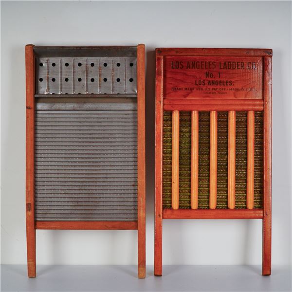 Pair of Antique Washboards, National & Los Angeles Ladder Co.