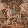 Image 3 : European Tapestry Wall Hanging with Rod, Romantic Equestrian Scene