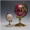 Image 1 : 2pc Pair of Decorative Globes - Comoy's Miniature & Gemstone Inlaid Globes