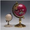 Image 2 : 2pc Pair of Decorative Globes - Comoy's Miniature & Gemstone Inlaid Globes
