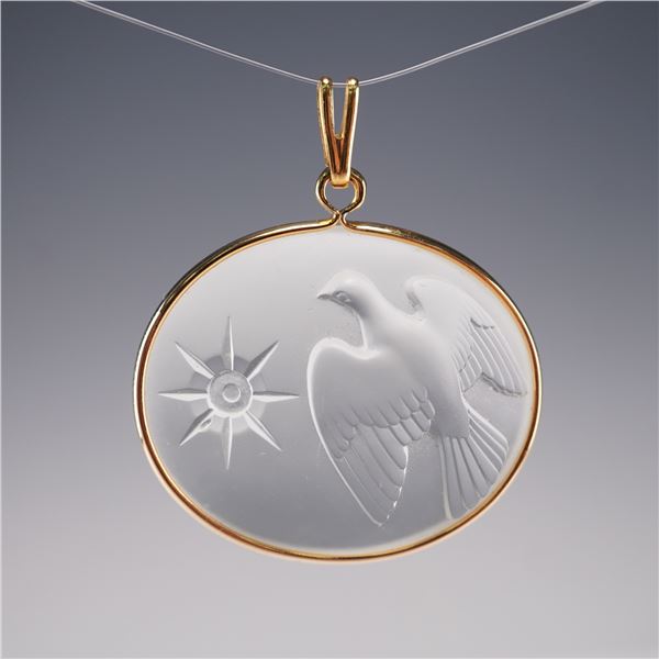 Frosted Glass Dove and Star Pendant for Nina Ricci LAir du Temps