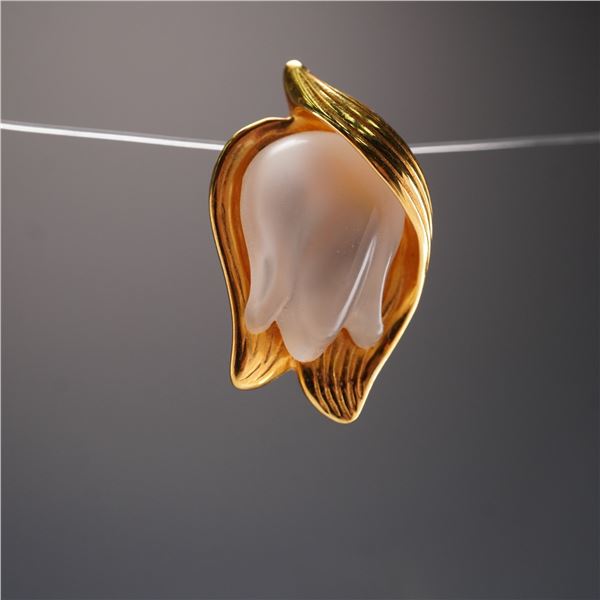 Lalique Crystal Flower Pendant