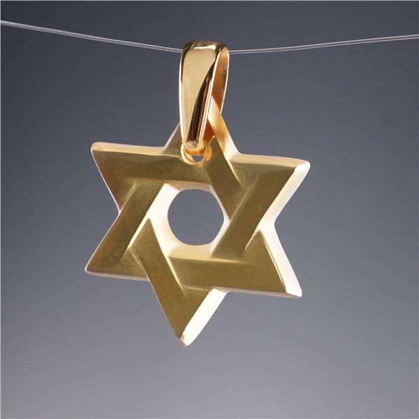 Lalique Crystal Star of David Pendant
