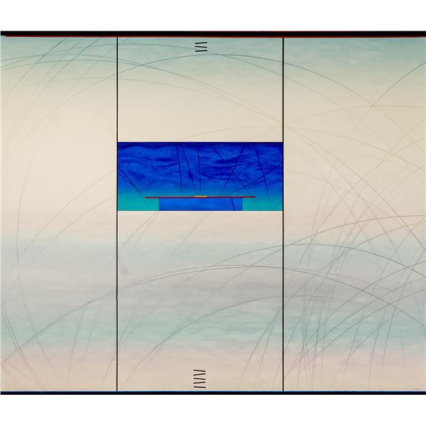 Cerj Lalonde, Minimalist Gouache Painting on Paper Board, Signed