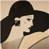 Image 2 : Art Deco Revival Framed Poster Portrait of a Chic Lady w/ Hat by Jeannette