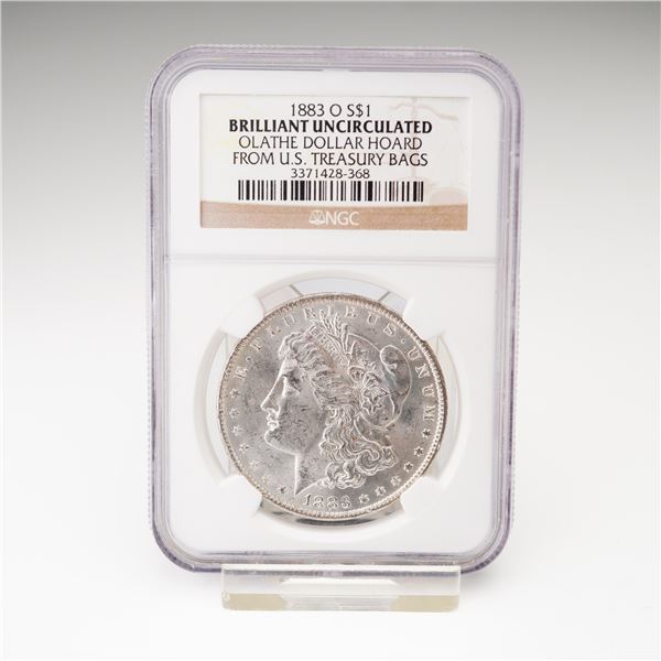 1883-O Morgan Silver Dollar Olathe Hoard NGC Graded Brilliant Uncirculated