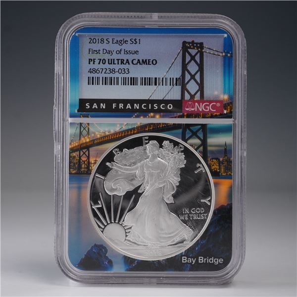 2018-S US 1oz Silver Eagle NGC PF70 UCAM FDOI