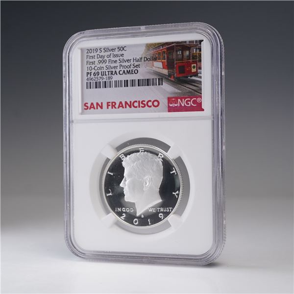 2019-S Kennedy Half Dollar Silver Dollar Coin NGC Graded PF 69 Ultra Cameo