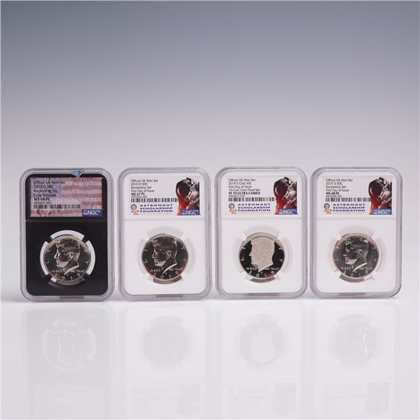 4pc 2019-D & 2019-S Kennedy Half Dollar Coins NGC Graded