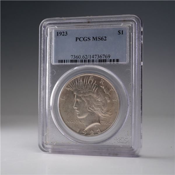 1923 Peace Silver Dollar PCGS Graded MS 62