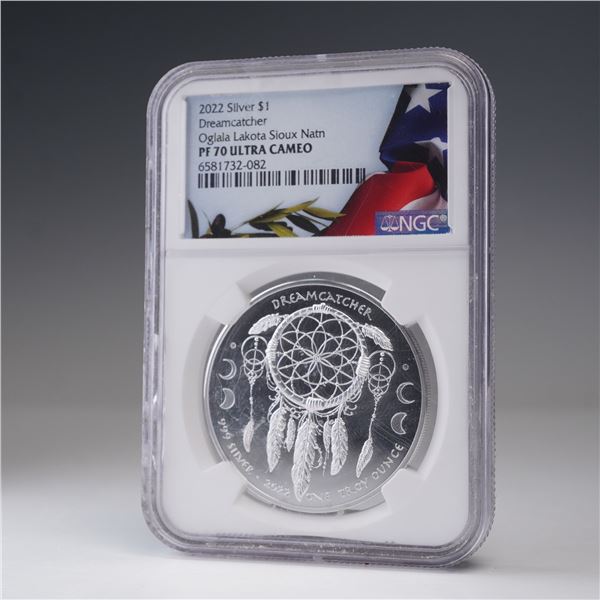 2022  Oglala Lakota Sioux Nation Silver Dollar NGC Graded PF 70 Ultra Cameo