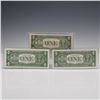 Image 2 : 3pc $1 US Silver Certificates, Mule Star Pair & 1935F Askew Serial Prefix