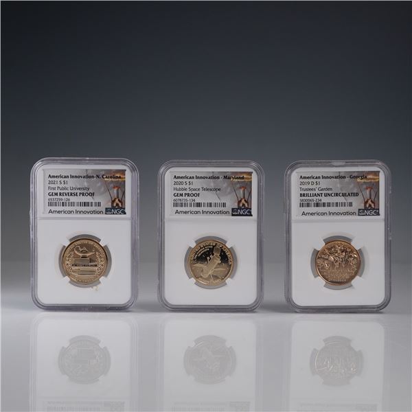 3pc American Innovation Coin Set Georgia MD NC NGC Slabbed