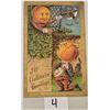 Image 1 : All Halloween Greetings Pumpkin Head Singing Gottschalk Postcard