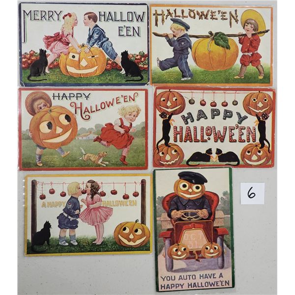 Set of 6 International Art Halloween Postcards
