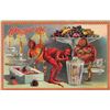 Image 1 : Tuck Halloween Series 160 Gold Border Devil & Demons Drinking Postcard