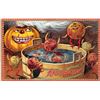 Image 1 : Tuck Halloween Series 160 Gold Border Pumpkin And Water Barrel Postcard