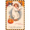 Image 1 : Orange & Black Checkered Border Wolf Clapsaddle Child Postcard